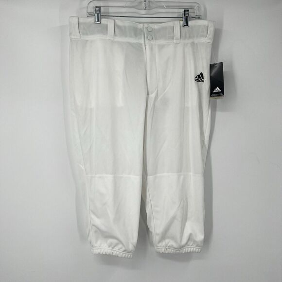 ADIDAS Men’s L Triple Stripe Baseball Knicker Pants White Athletic NWT - Picture 1 of 7